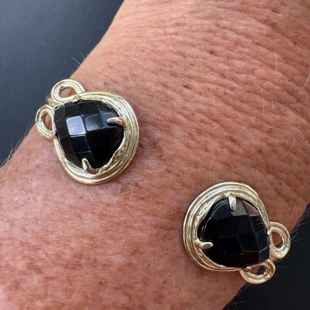 Kendra Scott Andy Gold & Black Cuff Bracelet